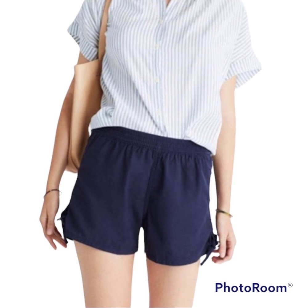Madewell Navy Blue Pull On Side Tie Shorts size XL